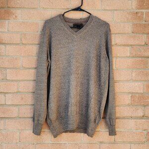 Jos A Bank Reserve Men’s Large V-Neck Wool Blend Sweater Brown